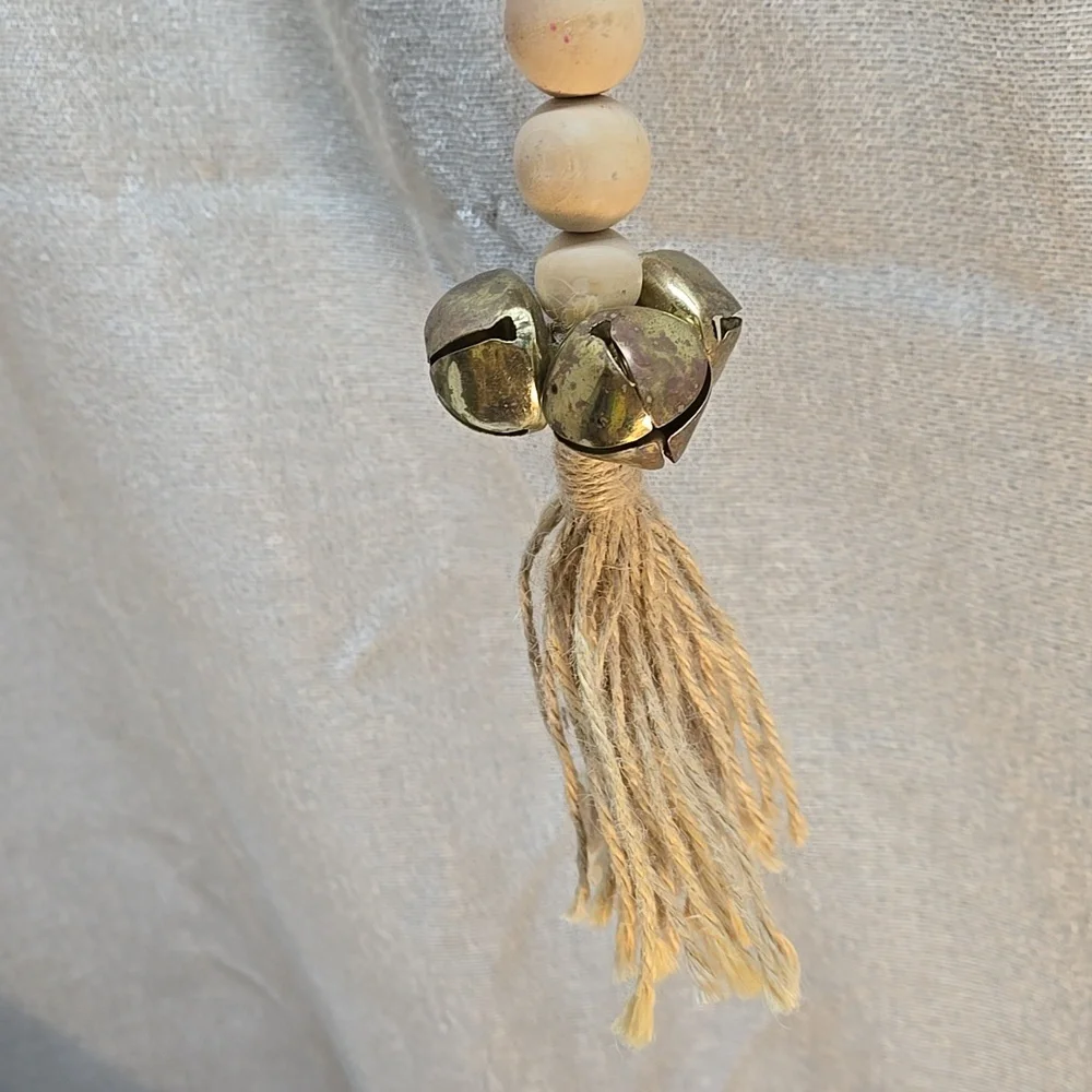 Doggy Potty Bells, Wooden Balls, Tassel, Twine, Potty Training, Hook, 3 Bells